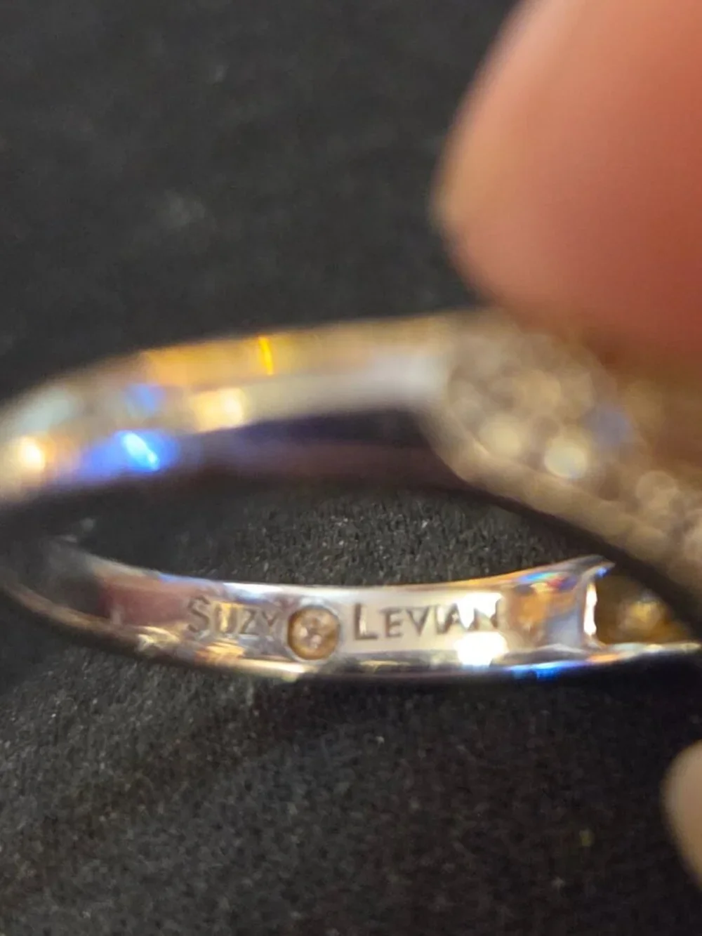 Vintage Suzy Levian Marquise Cut CZ Ring Sterling Silver Baguette Accents WOW!